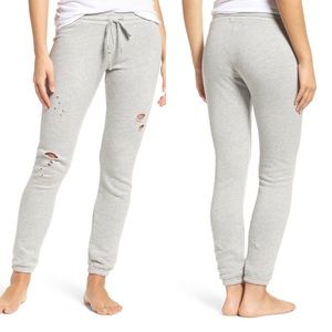 Michael Lauren distressed joggers heather gray